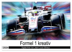 Formel 1 kreativ - Digital Art von Jean-Louis Glineur (Wandkalender 2024 DIN A2 quer), CALVENDO Monatskalender