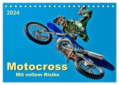 Motocross - mit vollem Risiko (Tischkalender 2024 DIN A5 quer), CALVENDO Monatskalender