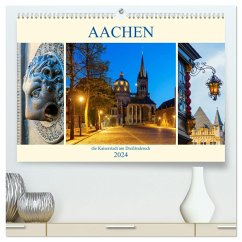 Aachen - die Kaiserstadt am Dreiländereck (hochwertiger Premium Wandkalender 2024 DIN A2 quer), Kunstdruck in Hochglanz