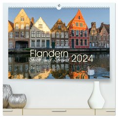 Flandern - Stadt und Strand (hochwertiger Premium Wandkalender 2024 DIN A2 quer), Kunstdruck in Hochglanz - Herm, Olaf