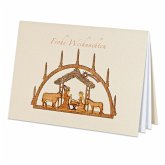 Weihnachtskarte mit Holzintarsien »Frohe Weihnachten«
