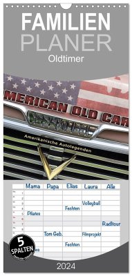Familienplaner 2024 - American Old Cars - Amerikanische Autolegenden mit 5 Spalten (Wandkalender, 21 x 45 cm) CALVENDO