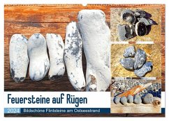 Feuersteine auf Rügen - Bildschöne Flintsteine am Ostseestrand (Wandkalender 2024 DIN A2 quer), CALVENDO Monatskalender