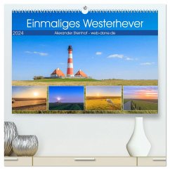Einmaliges Westerhever (hochwertiger Premium Wandkalender 2024 DIN A2 quer), Kunstdruck in Hochglanz - Steinhof, Alexander