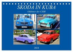 SKODA IN KUBA - Oldtimer der CSSR (Tischkalender 2024 DIN A5 quer), CALVENDO Monatskalender