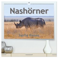 Nashörner - Sanfte Riesen (hochwertiger Premium Wandkalender 2024 DIN A2 quer), Kunstdruck in Hochglanz