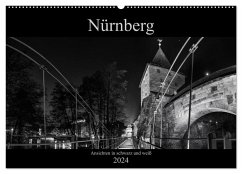 Nürnberg - Ansichten in schwarz und weiß (Wandkalender 2024 DIN A2 quer), CALVENDO Monatskalender - Bininda, Andreas
