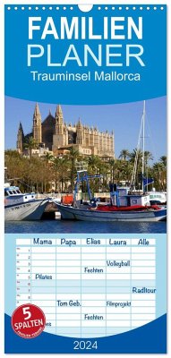 Familienplaner 2024 - Trauminsel Mallorca mit 5 Spalten (Wandkalender, 21 x 45 cm) CALVENDO