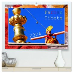Farben Tibets (hochwertiger Premium Wandkalender 2024 DIN A2 quer), Kunstdruck in Hochglanz