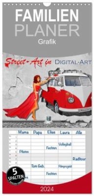 Familienplaner 2024 - Street-Art in Digital-Art by Mausopardia mit 5 Spalten (Wandkalender, 21 x 45 cm) CALVENDO
