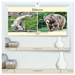 Bären - Der Eisbär und der Kamtschatka-Braunbär (hochwertiger Premium Wandkalender 2024 DIN A2 quer), Kunstdruck in Hochglanz