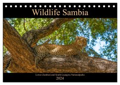 Wildlife Sambia (Tischkalender 2024 DIN A5 quer), CALVENDO Monatskalender