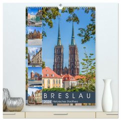 BRESLAU Historisches Stadtherz (hochwertiger Premium Wandkalender 2024 DIN A2 hoch), Kunstdruck in Hochglanz