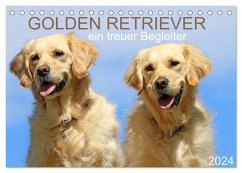 Golden Retriever ein treuer Begleiter (Tischkalender 2024 DIN A5 quer), CALVENDO Monatskalender