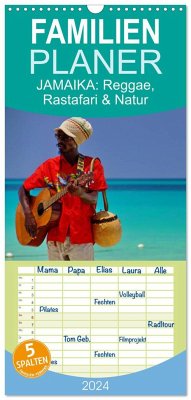 Familienplaner 2024 - JAMAIKA Reggae, Rastafari und Natur. mit 5 Spalten (Wandkalender, 21 x 45 cm) CALVENDO