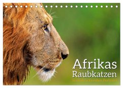 Afrikas Raubkatzen in eindrucksvollen Portraits (Tischkalender 2024 DIN A5 quer), CALVENDO Monatskalender