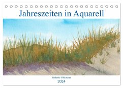 Jahreszeiten in Aquarell (Tischkalender 2024 DIN A5 quer), CALVENDO Monatskalender