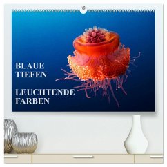 Blaue Tiefen - Leuchtende Farben (hochwertiger Premium Wandkalender 2024 DIN A2 quer), Kunstdruck in Hochglanz