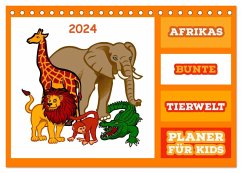 Afrikas bunte Tierwelt (Tischkalender 2024 DIN A5 quer), CALVENDO Monatskalender