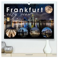 Frankfurt city view (hochwertiger Premium Wandkalender 2024 DIN A2 quer), Kunstdruck in Hochglanz