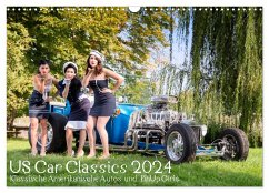 US Car Classics 2024 - Klassische amerikanische Autos und PinUp Girls (Wandkalender 2024 DIN A3 quer), CALVENDO Monatskalender - Suhl, Michael