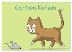 Cartoon Katzen (Wandkalender 2024 DIN A3 quer), CALVENDO Monatskalender - Wolf, Gabi