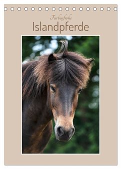 Farbenfrohe Islandpferde (Tischkalender 2024 DIN A5 hoch), CALVENDO Monatskalender