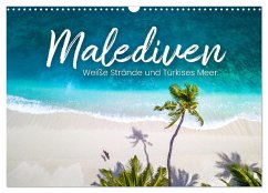 Malediven - Weiße Strände und Türkises Meer. (Wandkalender 2024 DIN A3 quer), CALVENDO Monatskalender - SF