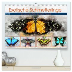 Exotische Schmetterlinge - Die schönsten Falter der Welt in Aquarell (hochwertiger Premium Wandkalender 2024 DIN A2 quer), Kunstdruck in Hochglanz - Frost, Anja