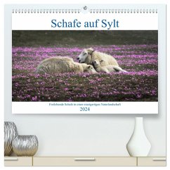 Schafe auf Sylt (hochwertiger Premium Wandkalender 2024 DIN A2 quer), Kunstdruck in Hochglanz