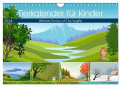 Tierkalender für Kinder (Wandkalender 2024 DIN A4 quer), CALVENDO Monatskalender