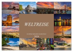 Weltreise - In zwölf Monaten um die Welt (Wandkalender 2024 DIN A2 quer), CALVENDO Monatskalender - Meutzner, Dirk