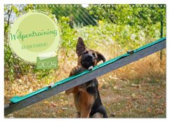 Welpentraining auf dem Hundeplatz (Wandkalender 2024 DIN A3 quer), CALVENDO Monatskalender