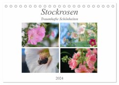 Stockrosen - Traumhafte Schönheiten (Tischkalender 2024 DIN A5 quer), CALVENDO Monatskalender