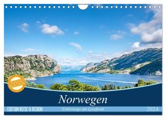 Norwegen - Unterwegs am Lysefjord (Wandkalender 2024 DIN A4 quer), CALVENDO Monatskalender - Edel-One