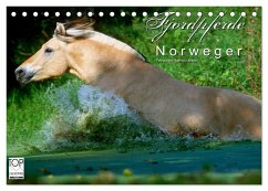 Fjordpferde - Norweger (Tischkalender 2024 DIN A5 quer), CALVENDO Monatskalender
