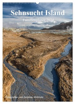 Sehnsucht Island Familienplaner 2024 (Wandkalender 2024 DIN A2 hoch), CALVENDO Monatskalender