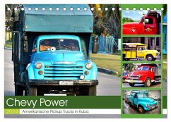 CHEVY POWER - Amerikanische Pickup Trucks in Kuba (Tischkalender 2024 DIN A5 quer), CALVENDO Monatskalender