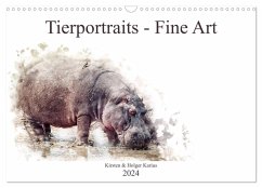 Tierportraits - Fine Art (Wandkalender 2024 DIN A3 quer), CALVENDO Monatskalender