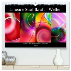 Lineare Strahlkraft - Wellen, Digitale Kunst (hochwertiger Premium Wandkalender 2024 DIN A2 quer), Kunstdruck in Hochglanz - ClaudiaG
