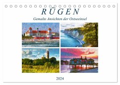 Rügen - Gemalte Ansichten der Ostseeinsel (Tischkalender 2024 DIN A5 quer), CALVENDO Monatskalender