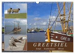 GREETSIEL - Schafe - Krabbenkutter - Möwen (Wandkalender 2024 DIN A3 quer), CALVENDO Monatskalender