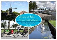 Boat and Bike Tour Südholland Geburtstagskalender (Wandkalender 2024 DIN A3 quer), CALVENDO Monatskalender