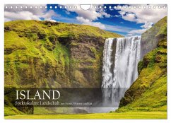 Island - Spektakuläre Landschaft aus Feuer, Wasser und Eis (Wandkalender 2024 DIN A4 quer), CALVENDO Monatskalender