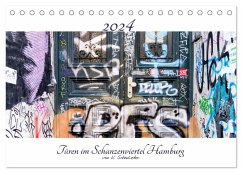 Türen im Schanzenviertel Hamburg (Tischkalender 2024 DIN A5 quer), CALVENDO Monatskalender