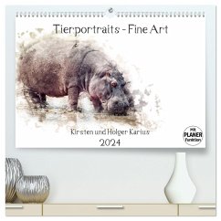 Tierportraits - Fine Art (hochwertiger Premium Wandkalender 2024 DIN A2 quer), Kunstdruck in Hochglanz