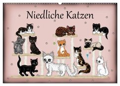 Niedliche Katzen (Wandkalender 2024 DIN A2 quer), CALVENDO Monatskalender