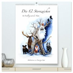 Die 12 Sternzeichen im Einklang mit der Natur (hochwertiger Premium Wandkalender 2024 DIN A2 hoch), Kunstdruck in Hochglanz - Koch, Dominique