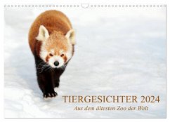 Tiergesichter 2024 (Wandkalender 2024 DIN A3 quer), CALVENDO Monatskalender