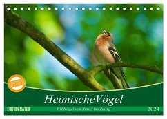 Heimische Vögel (Tischkalender 2024 DIN A5 quer), CALVENDO Monatskalender - Mooß, Ralf